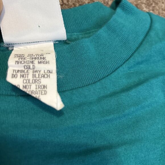 Miami Dolphins vtg '92 Single Stitch Helmet t shirt Salem Sportswear Medium +1 - Picture 8 of 9